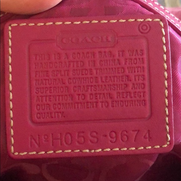 Authentic Pink Suede Coach bag - Picture 2 of 4